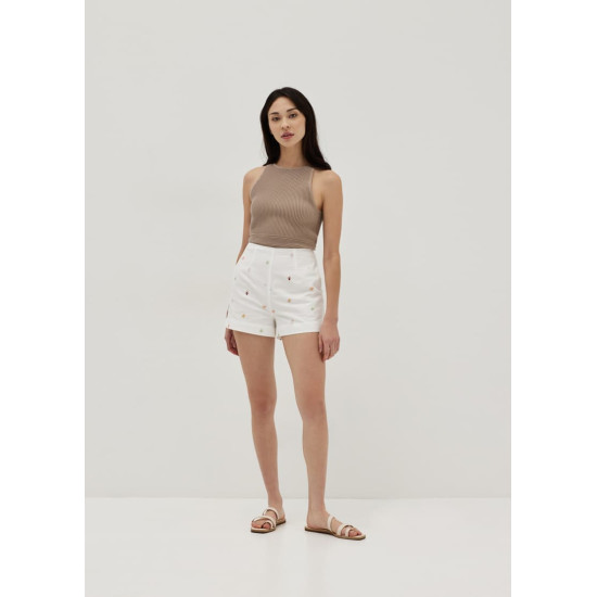 Zalena Cotton Classic Shorts in Tidal Daydream