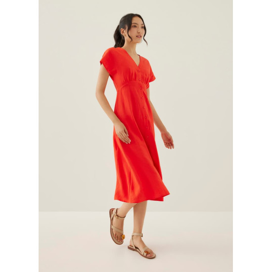 Kryza Linen A-line Midi Dress