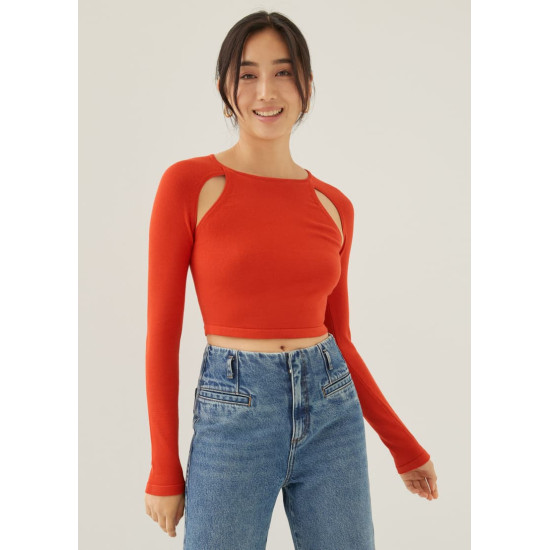 Maudi Knit Fitted Crop Top