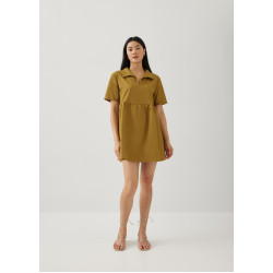 Heather Cotton Babydoll Shirt Dress