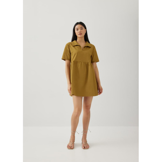 Heather Cotton Babydoll Shirt Dress