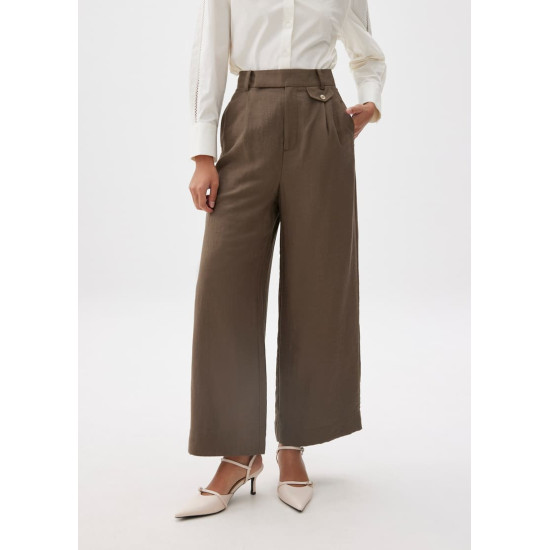 Viscose Tailored Straight Leg Pants