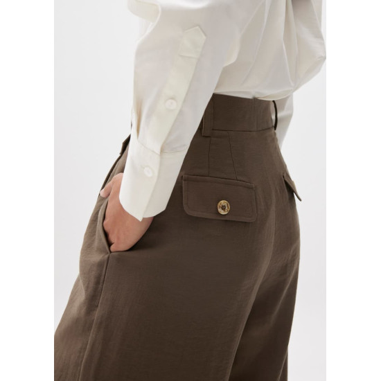 Viscose Tailored Straight Leg Pants