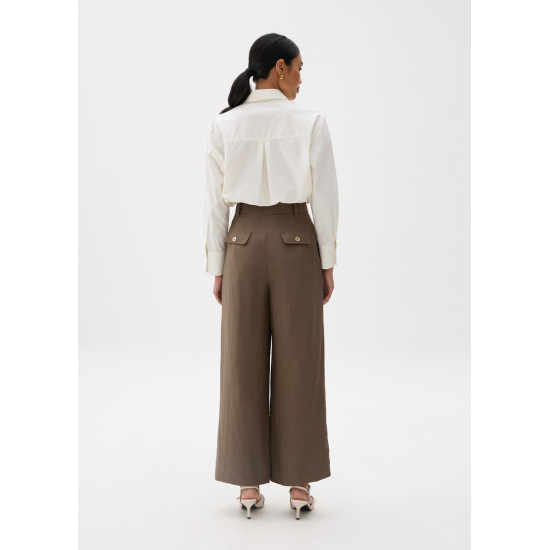 Viscose Tailored Straight Leg Pants