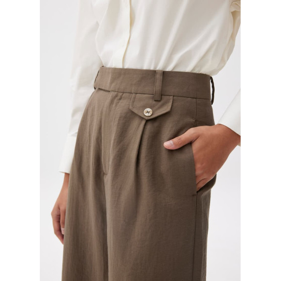 Viscose Tailored Straight Leg Pants