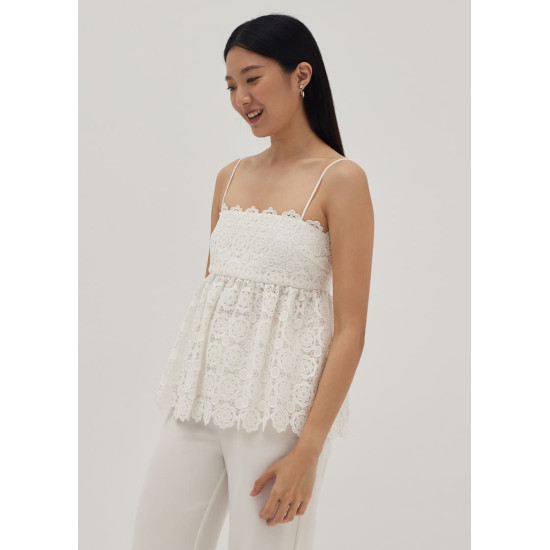 Jaclyn Lace Scallop Peplum Camisole