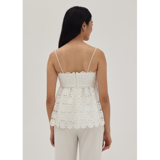 Jaclyn Lace Scallop Peplum Camisole