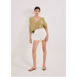 Zelle Broderie Scallop Hem Shorts