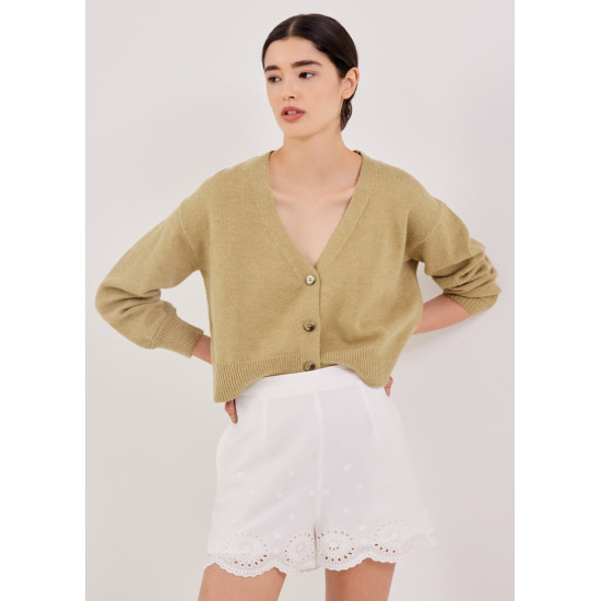 Zelle Broderie Scallop Hem Shorts