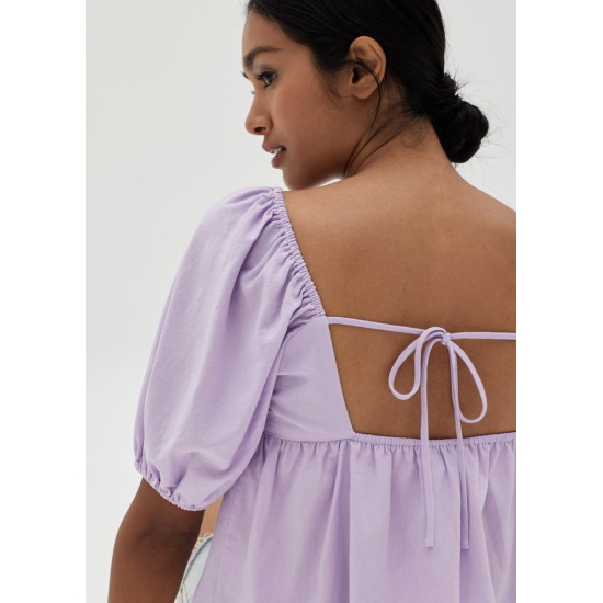 Emori Babydoll Tie Back Top