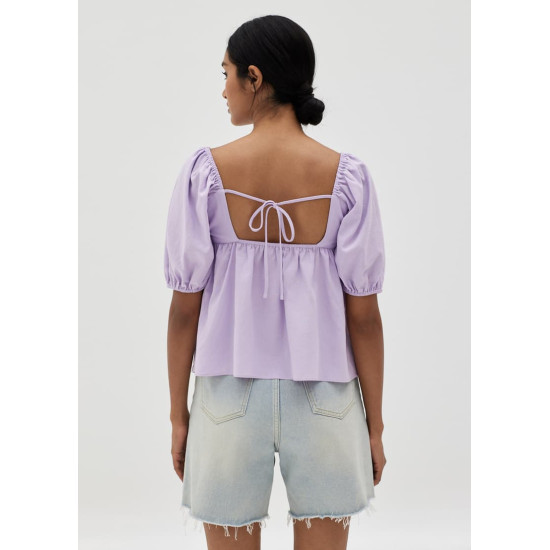 Emori Babydoll Tie Back Top