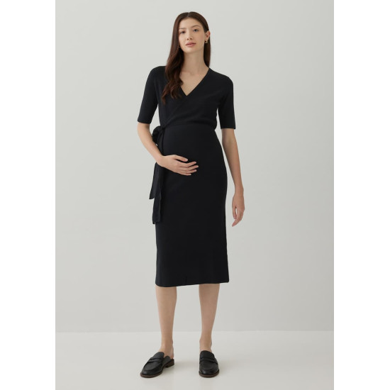 Gwyne Maternity Nursing Knit Wrap Dress