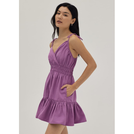 Darla Tie Shoulder Tiered Mini Dress