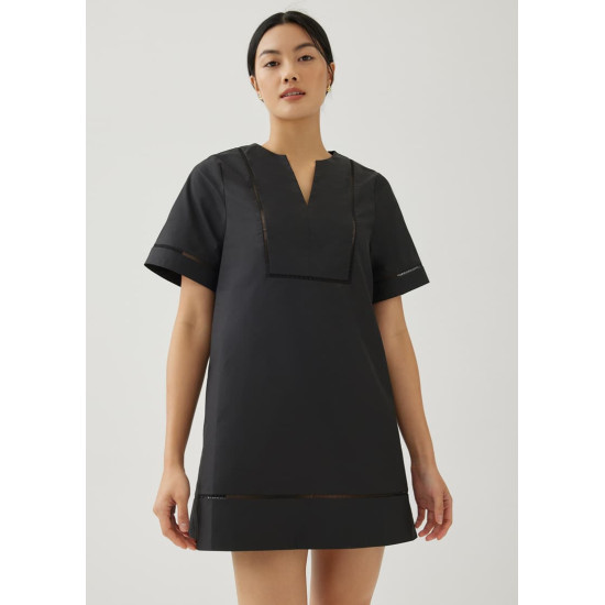 Vienne Cotton Ladder Trim Shift Dress