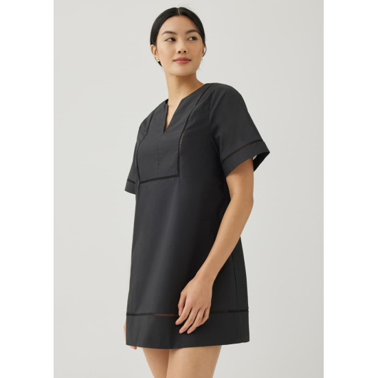 Vienne Cotton Ladder Trim Shift Dress