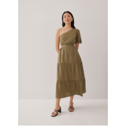 Niegel Tiered Toga Puff Sleeve Dress