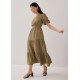 Niegel Tiered Toga Puff Sleeve Dress