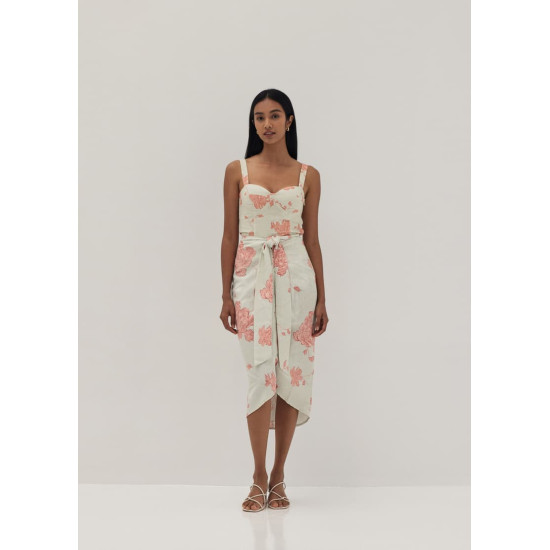 Atasha Front Wrap Skirt in Prosperous Blooms