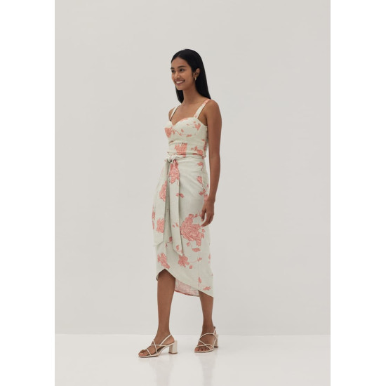 Atasha Front Wrap Skirt in Prosperous Blooms