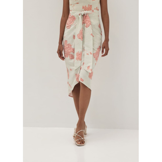 Atasha Front Wrap Skirt in Prosperous Blooms