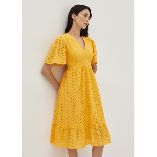 Rosaleen Padded Broderie Tie Back Dress