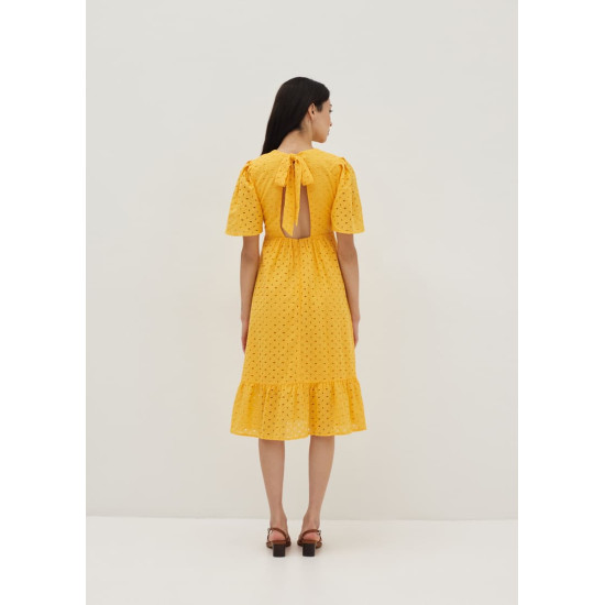 Rosaleen Padded Broderie Tie Back Dress