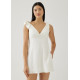 Imogen Padded Linen Tie Shoulder Dress