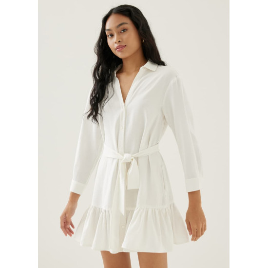 Wynn Rayon Belted Shirt Dress