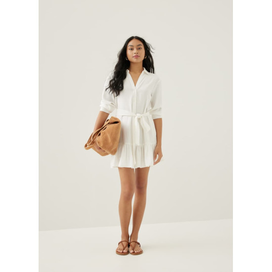 Wynn Rayon Belted Shirt Dress