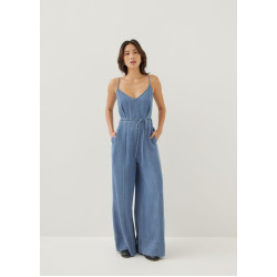 Aiko Chambray Wide Leg Jumpsuit