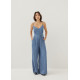 Aiko Chambray Wide Leg Jumpsuit