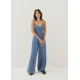 Aiko Chambray Wide Leg Jumpsuit