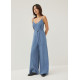 Aiko Chambray Wide Leg Jumpsuit