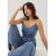 Aiko Chambray Wide Leg Jumpsuit