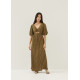 Lynn Padded Textured Fit & Flare Maxi Dress