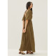 Lynn Padded Textured Fit & Flare Maxi Dress