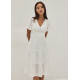 Havana Padded Broderie Tie Back Dress