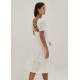 Havana Padded Broderie Tie Back Dress