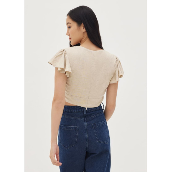 Irie Linen Knot Front Top