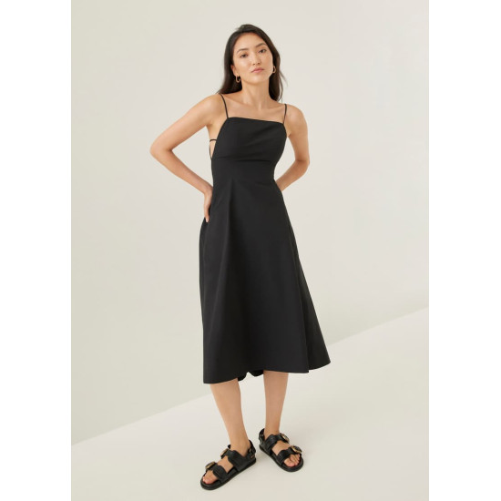 Ares Padded Fit & Flare Midi Dress