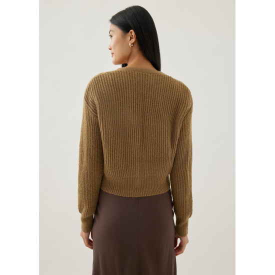 Ezra Fuzzy Yarn Crop Cardigan