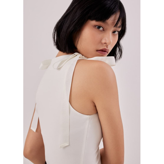 Jeanne Grosgrain Tie Shoulder Tank Top