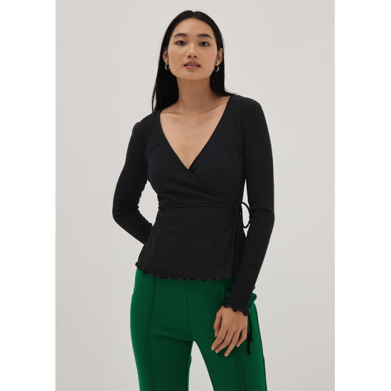 Gracelyn Brushed Ballet Wrap Top