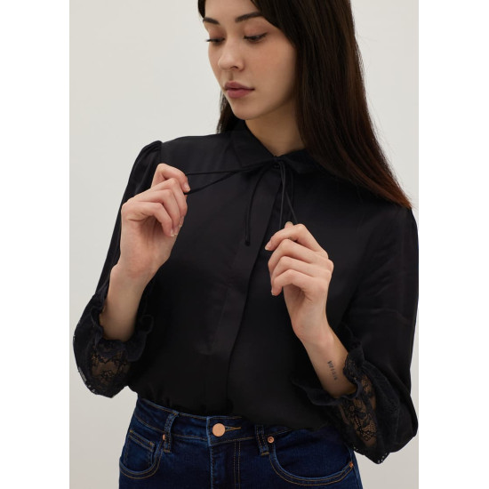 Bessie Lace Cuff Satin Blouse