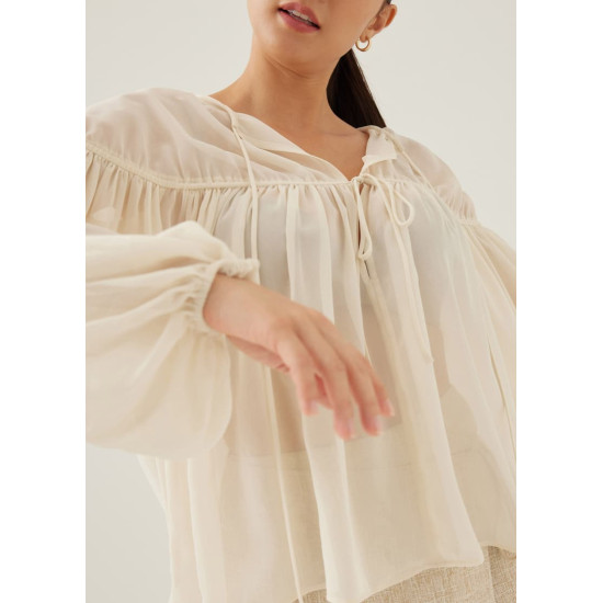 Rhiane Sheer Puff Sleeve Blouse