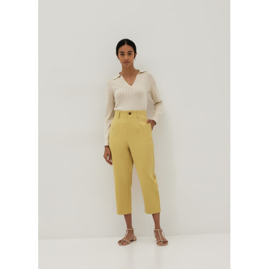 Coretta Tapered Cotton Twill Pants