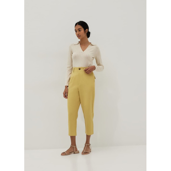 Coretta Tapered Cotton Twill Pants