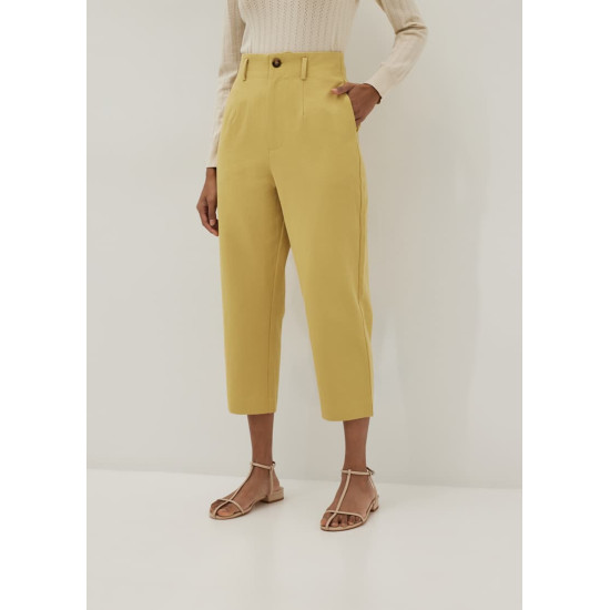 Coretta Tapered Cotton Twill Pants