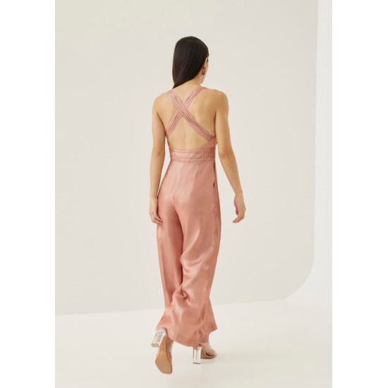 Jennett Padded Iridescent Wide Leg Jumpsuit