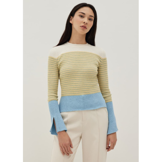 Miley Contrast Striped Knit Top